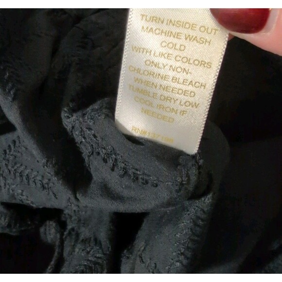 House Of Harlow 1960 Palm Tree Embroidered Trouser Black Pants Women's Sz Large - Picture 5 of 10